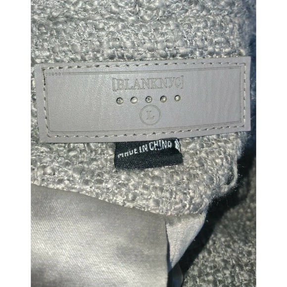 Blank NYC Tweed Open Jacket With Fringe Tan Size Large - Picture 5 of 9